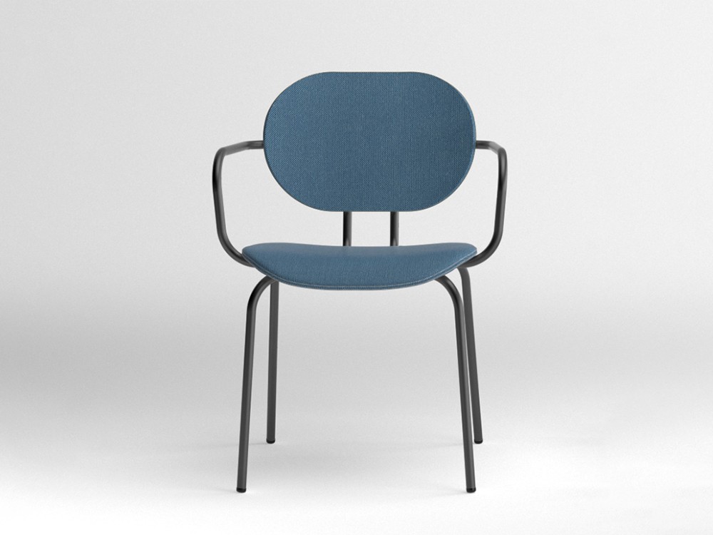 Silla Hari con brazos tapizada en textil Ondarreta - 13