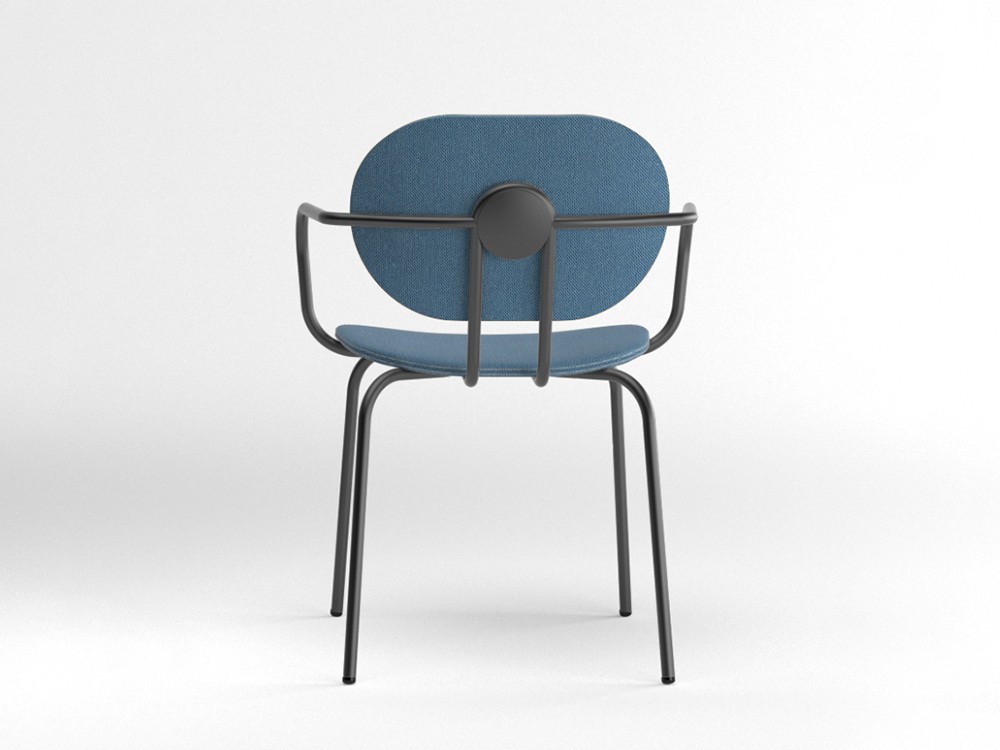 Silla Hari con brazos tapizada en textil Ondarreta - 14