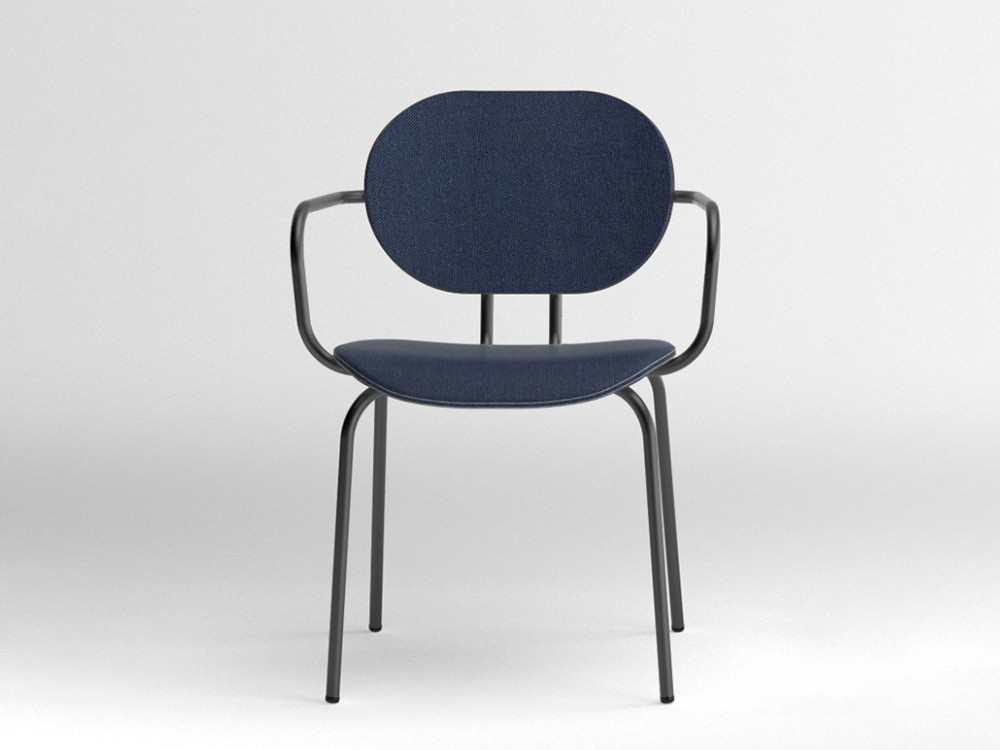 Silla Hari con brazos tapizada en textil Ondarreta - 15