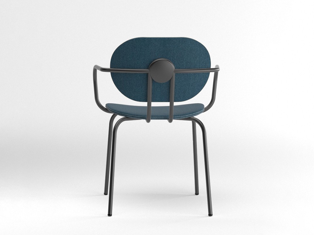 Silla Hari con brazos tapizada en textil Ondarreta - 18