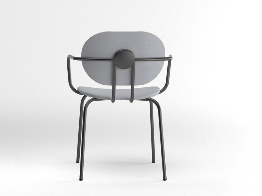 Silla Hari con brazos tapizada en textil Ondarreta - 20