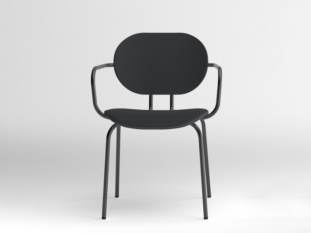 Silla Hari con brazos tapizada en textil Ondarreta - 21