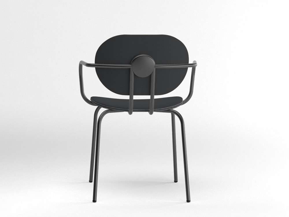 Silla Hari con brazos tapizada en textil Ondarreta - 22