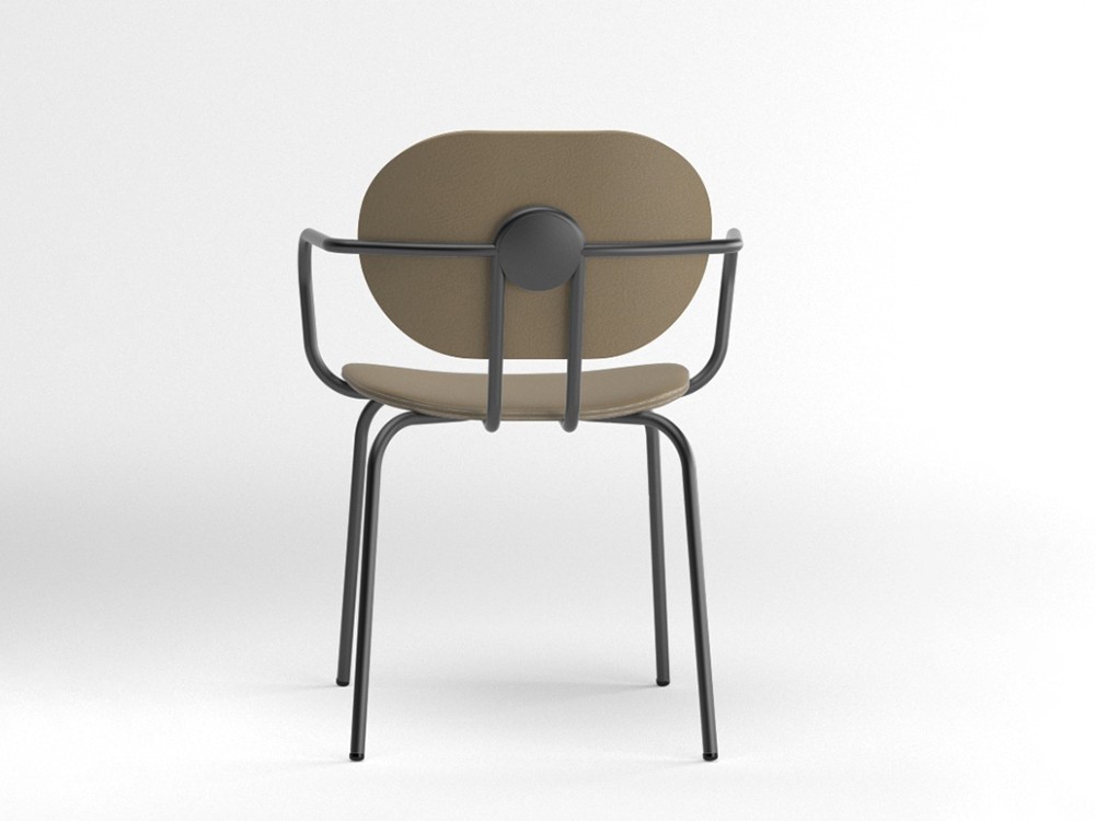 Silla Hari con brazos tapizada en piel sintética Ondarreta - 4