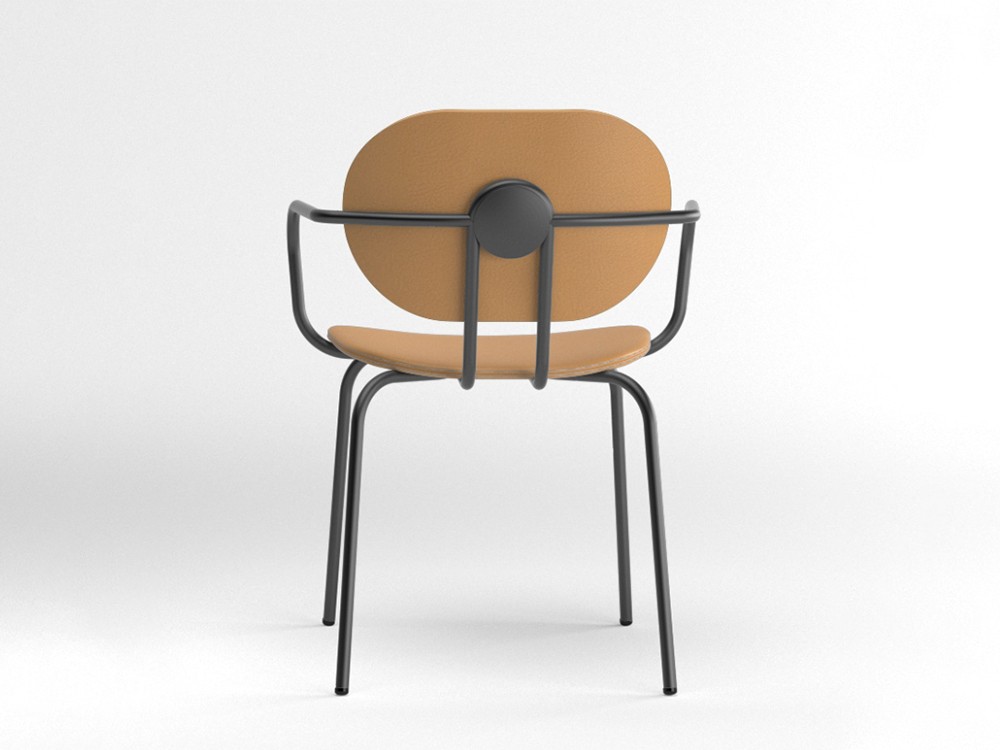 Silla Hari con brazos tapizada en piel sintética Ondarreta - 2