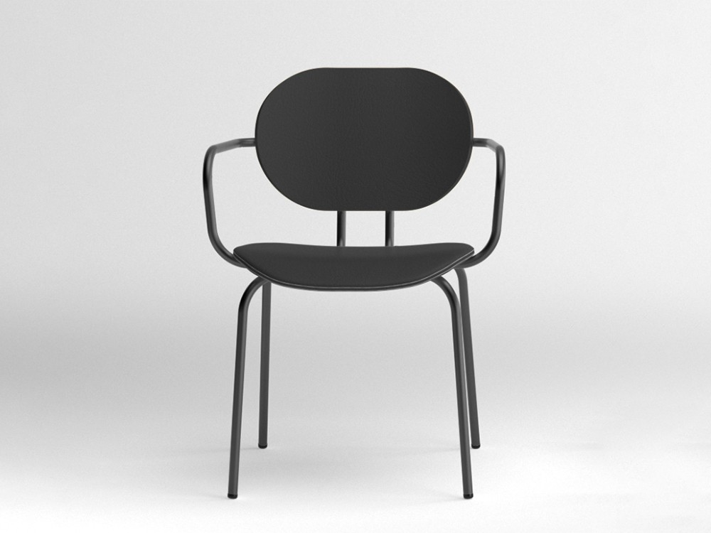 Silla Hari con brazos tapizada en piel sintética Ondarreta - 7