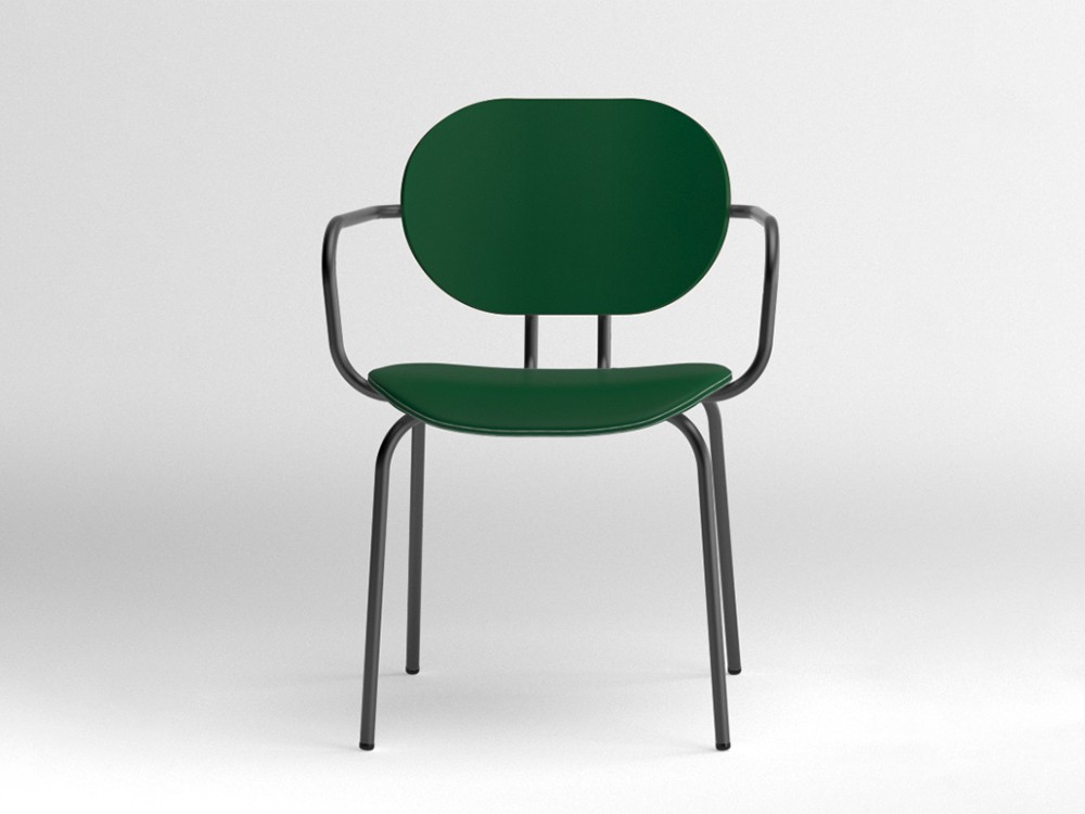 Silla Hari con brazos tapizada en piel sintética Ondarreta - 9