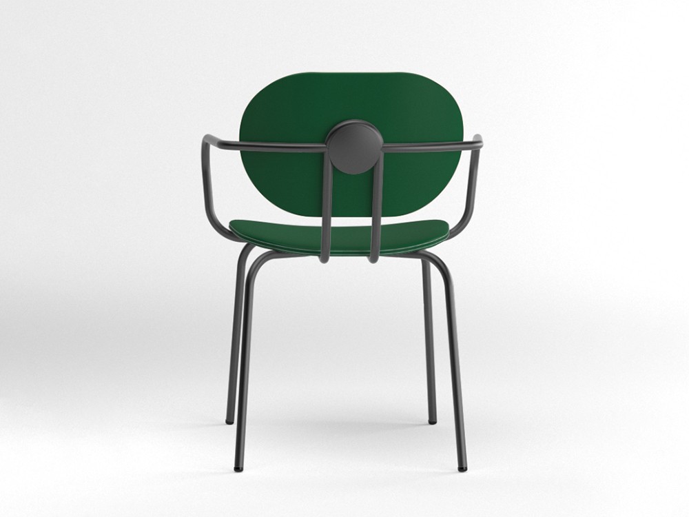 Silla Hari con brazos tapizada en piel sintética Ondarreta - 10