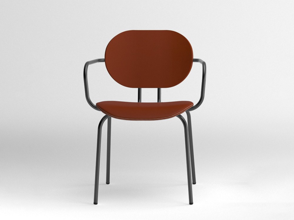 Silla Hari con brazos tapizada en piel sintética Ondarreta - 15