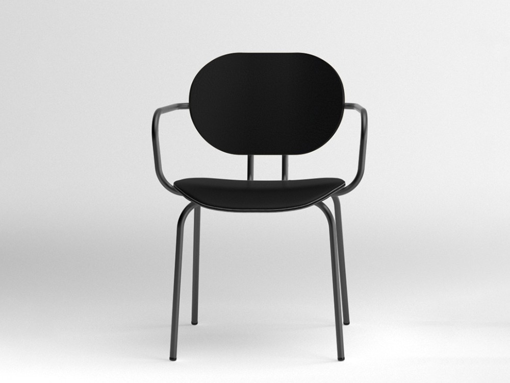 Silla Hari con brazos tapizada en piel sintética Ondarreta - 17