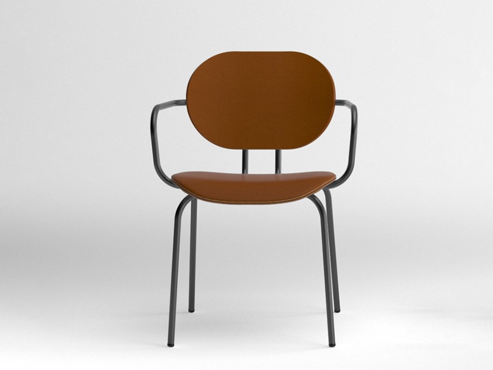 Silla Hari con brazos tapizada en piel sintética Ondarreta - 27