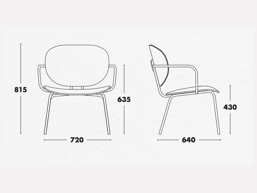 Silla Hari XL con o sin brazos tapizada en textil