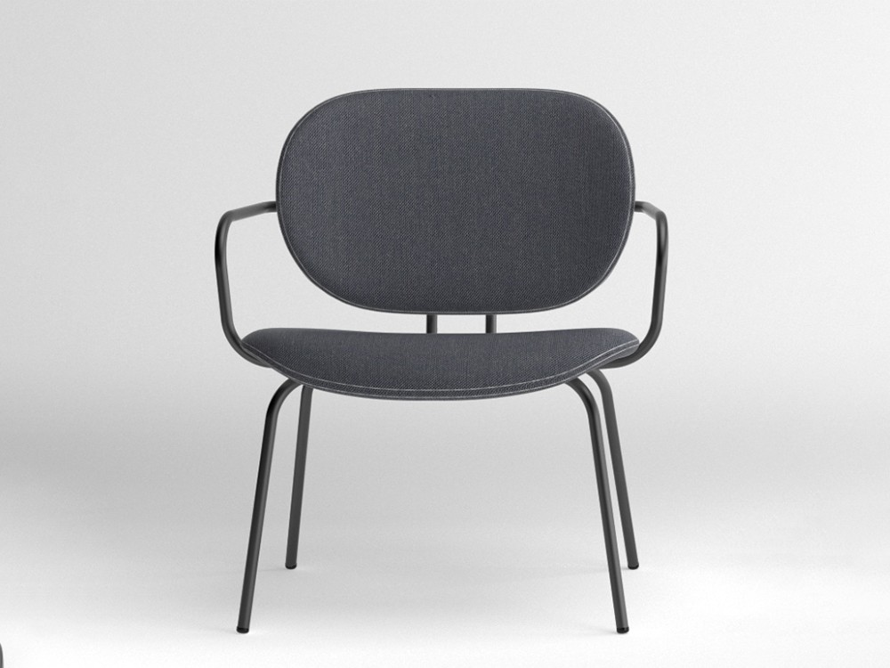 Silla Hari XL con brazos tapizada en textil Ondarreta - 3