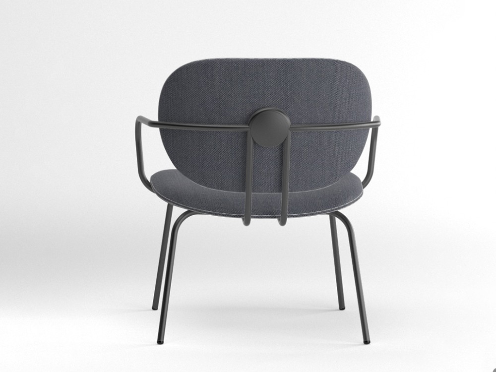 Silla Hari XL con brazos tapizada en textil Ondarreta - 4