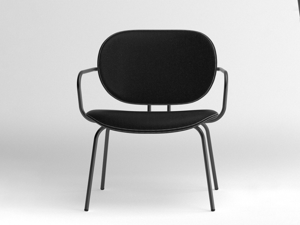 Silla Hari XL con brazos tapizada en textil Ondarreta - 5