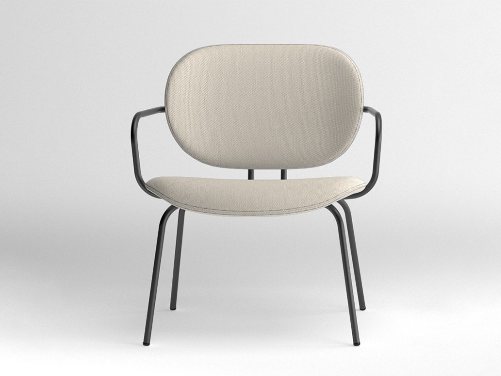 Silla Hari XL con brazos tapizada en textil Ondarreta - 7