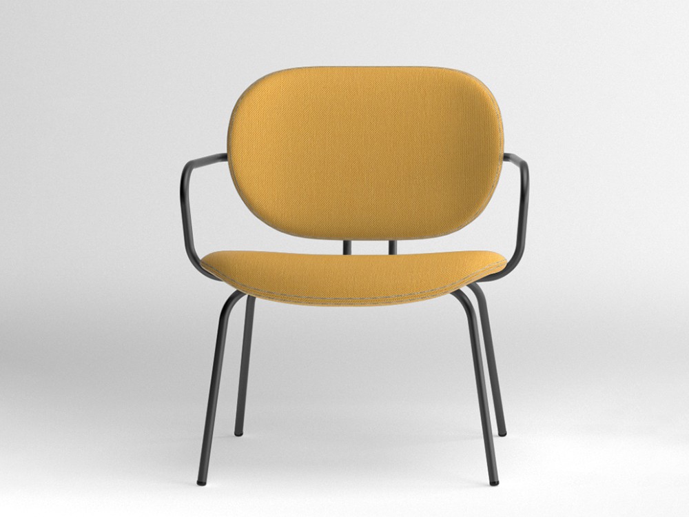 Silla Hari XL con brazos tapizada en textil Ondarreta - 9