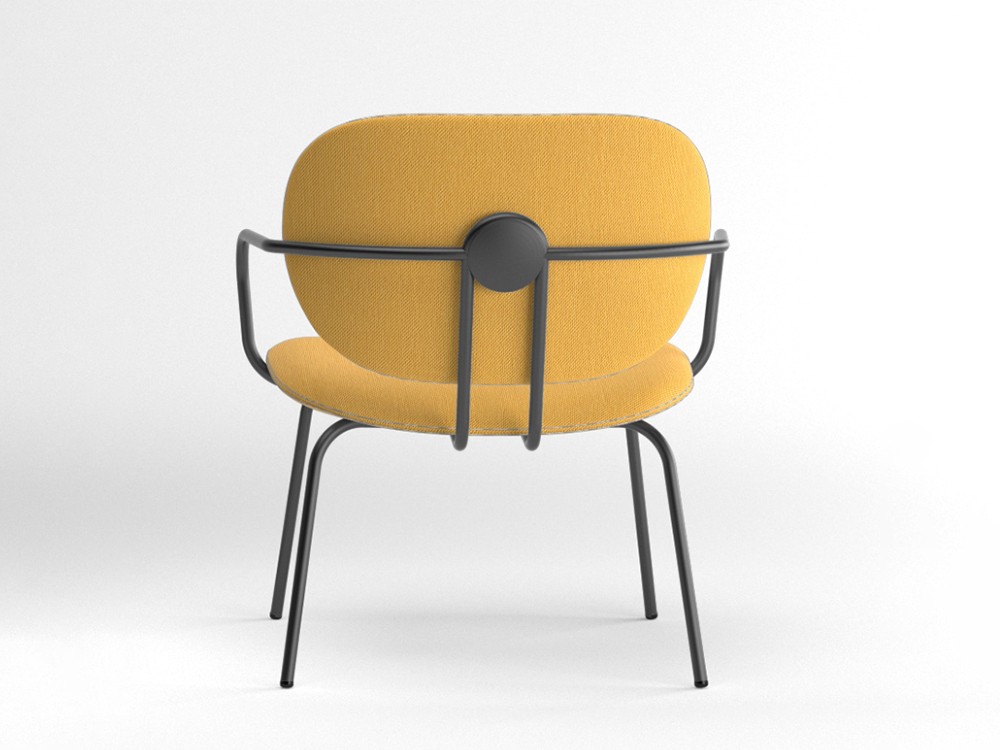 Silla Hari XL con brazos tapizada en textil Ondarreta - 10