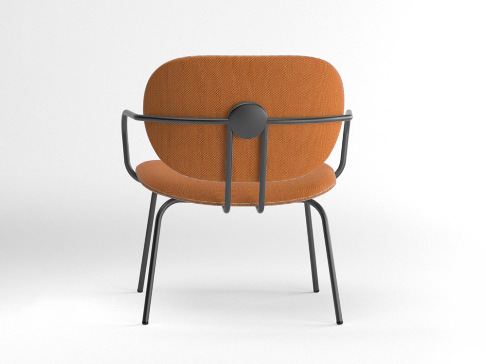 Silla Hari XL con brazos tapizada en textil Ondarreta - 12