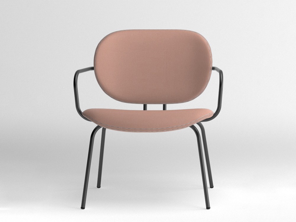 Silla Hari XL con brazos tapizada en textil Ondarreta - 13