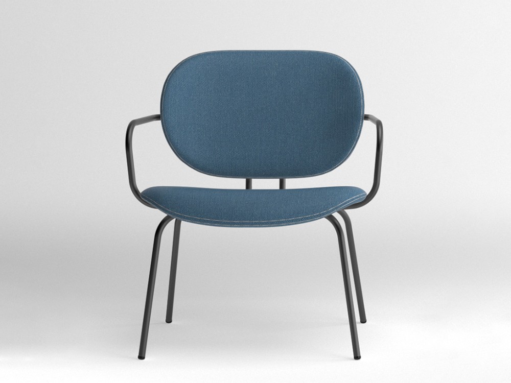 Silla Hari XL con brazos tapizada en textil Ondarreta - 1