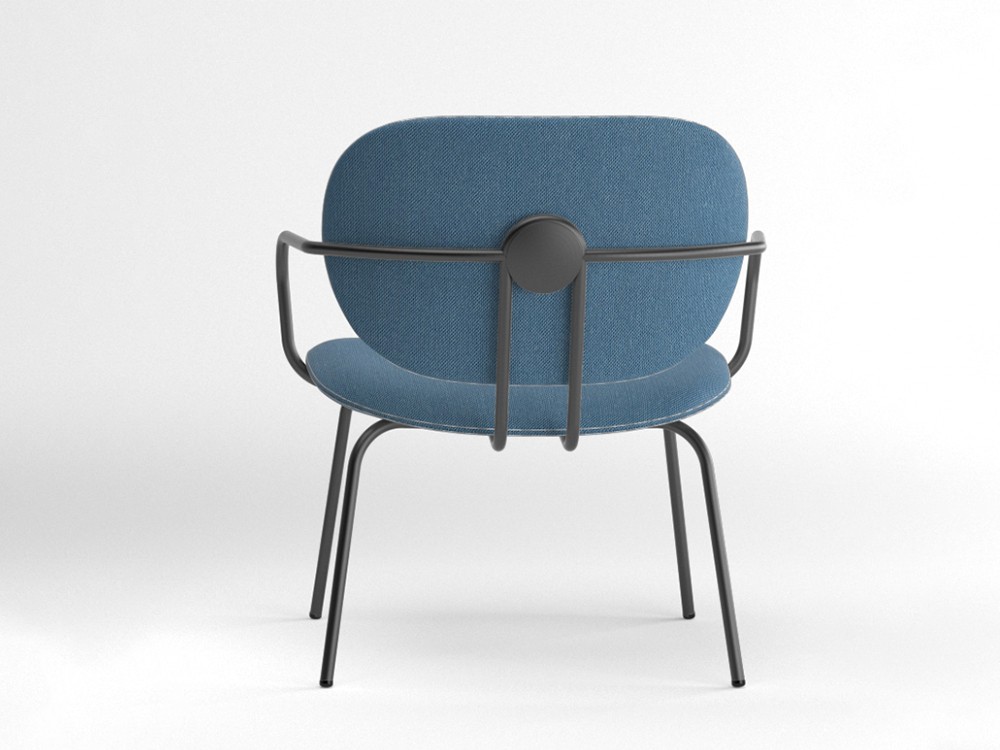 Silla Hari XL con brazos tapizada en textil Ondarreta - 2