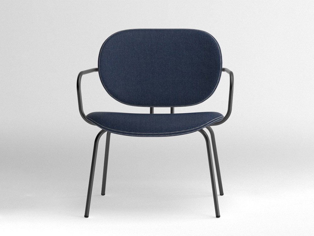 Silla Hari XL con brazos tapizada en textil Ondarreta - 15