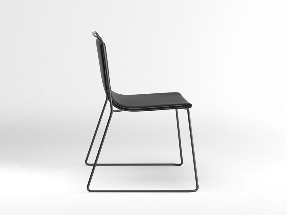 Silla tapizada con estructura de acero Alo XL Ondarreta - 4