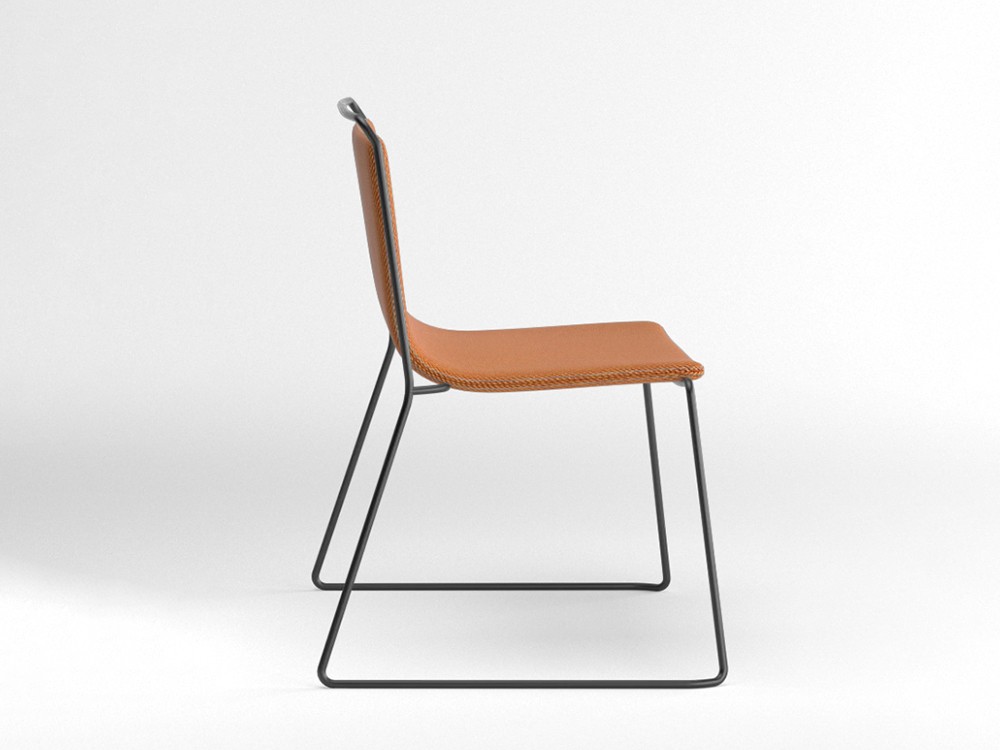 Silla tapizada con estructura de acero Alo XL Ondarreta - 10