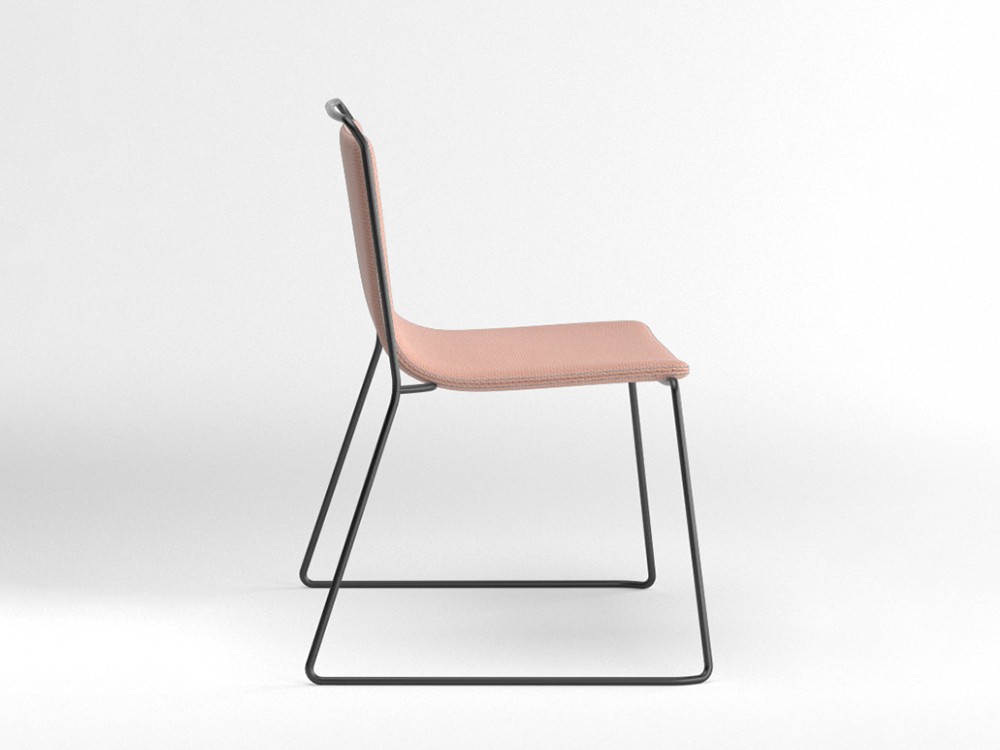 Silla tapizada con estructura de acero Alo XL Ondarreta - 12