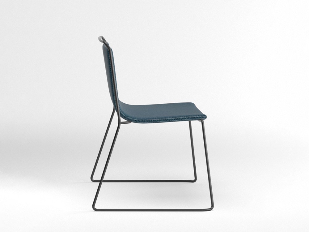 Silla tapizada con estructura de acero Alo XL Ondarreta - 18