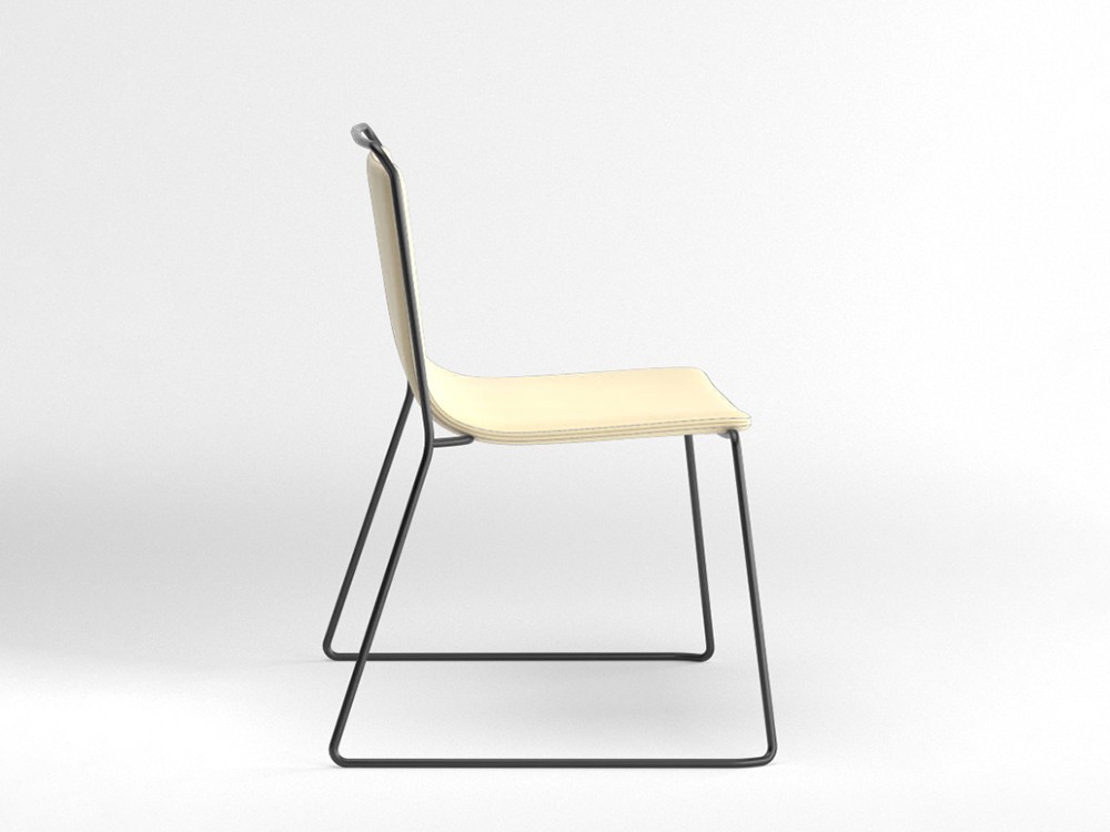 Silla tapizada con estructura de acero Alo XL Ondarreta - 24