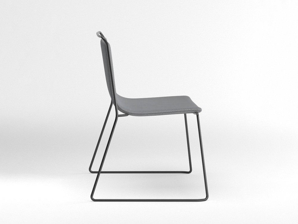 Silla tapizada con estructura de acero Alo XL Ondarreta - 28