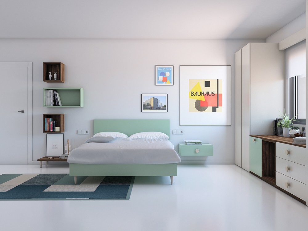 Dormitorio juvenil con cama doble Goa Vita 02 jotajotape - 1