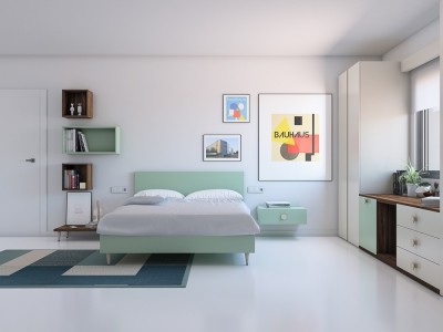 Dormitorio juvenil con cama doble Goa Vita 02 jotajotape - 1