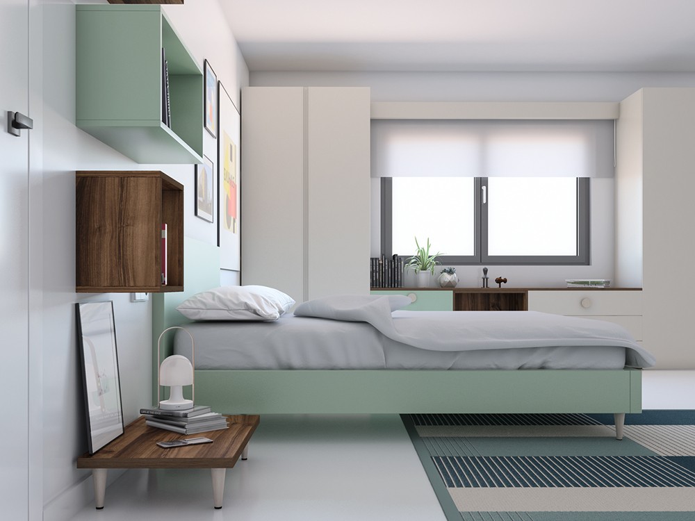 Dormitorio juvenil con cama doble Goa Vita 02 jotajotape - 2