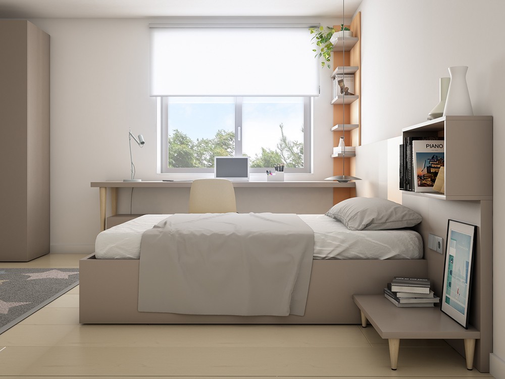 Dormitorio juvenil con canapé elevable frontal Vita 04 jotajotape - 3