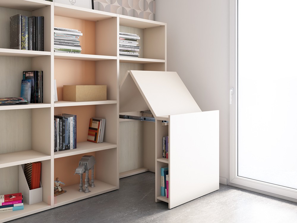 Dormitorio juvenil cama compacta REM arrastre Vita 08 jotajotape - 2