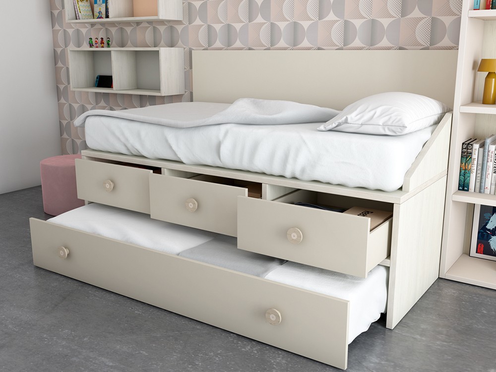 Dormitorio juvenil cama compacta REM arrastre Vita 08 jotajotape - 5