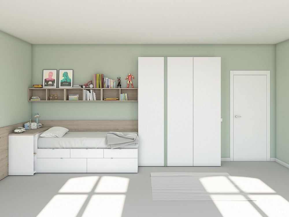 Dormitorio juvenil cama modular Cubo Vita 11 jotajotape - 2