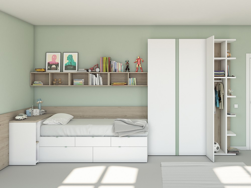 Dormitorio juvenil cama modular Cubo Vita 11 jotajotape - 1