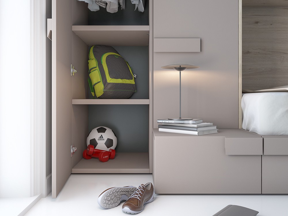 Dormitorio juvenil con cama nido y armarios Vita 14 jotajotape - 7