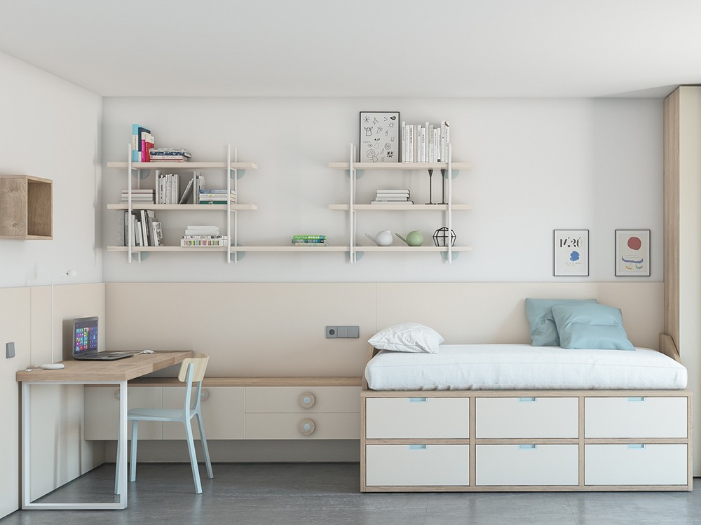 Dormitorio juvenil cama compacta REM Vita 07 jotajotape - 2