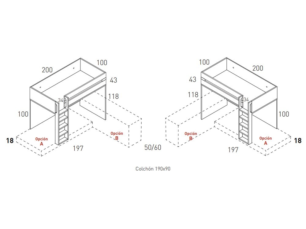 Dormitorio juvenil con litera tren Fly Vita 19 jotajotape - 7