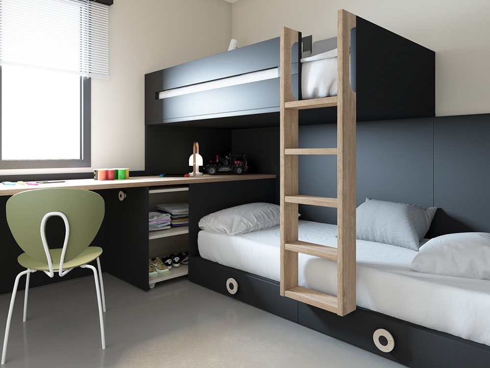 Dormitorio juvenil con litera tren Fly Vita 19 jotajotape - 2