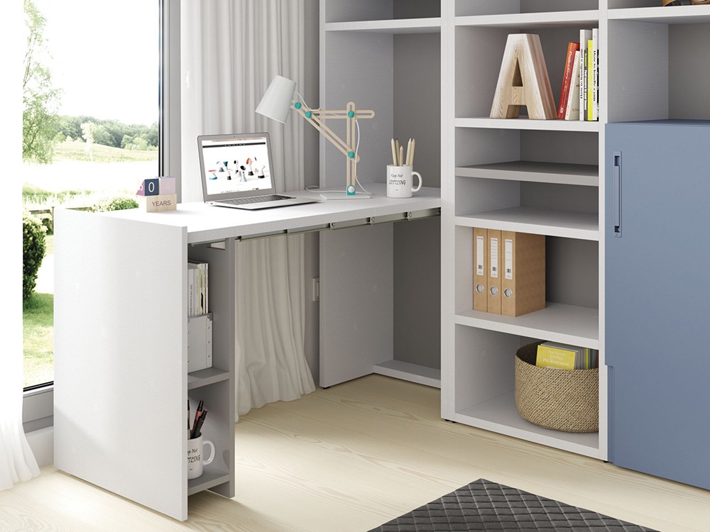 Cama abatible con estantería y mesa extensible Up & Down jotajotape - 4