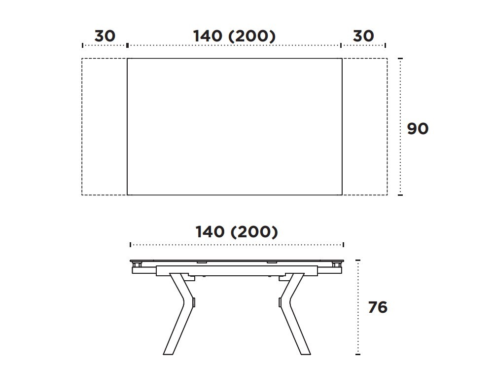 Mesa extensible Lin Porcelánico CH Design Nacher - 6