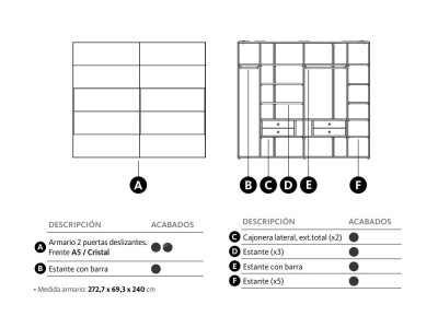 Armario con dos puertas deslizantes A5 Adapta Lagrama - 4