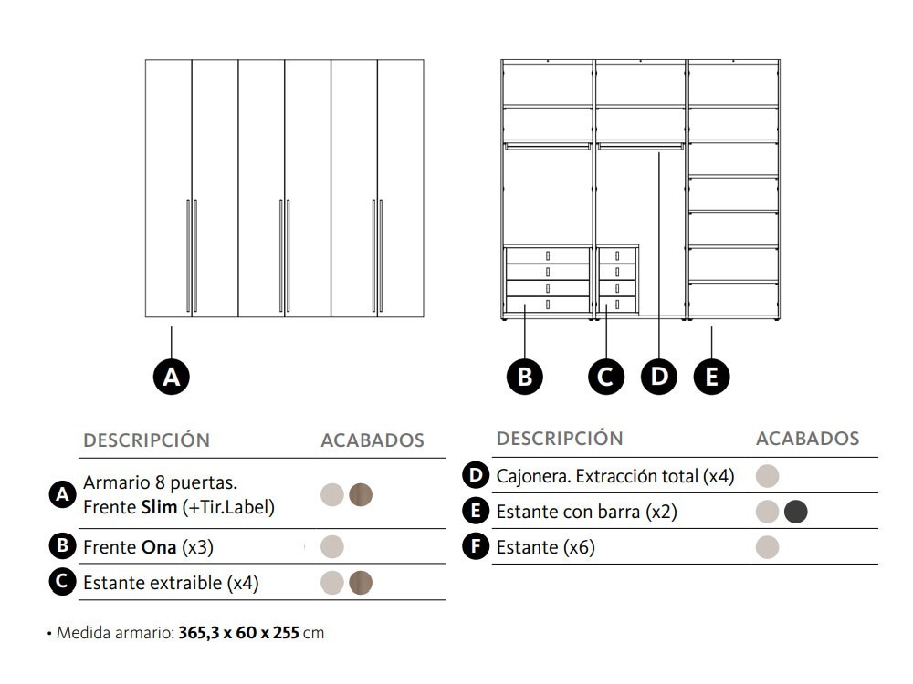 Armario con ocho puertas batientes Slim y Ona Adapta Lagrama - 4