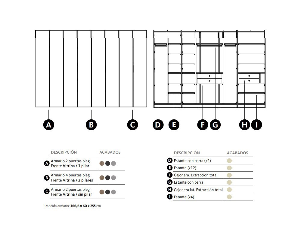 Armario con ocho puertas plegables Vitrina Adapta Lagrama - 4